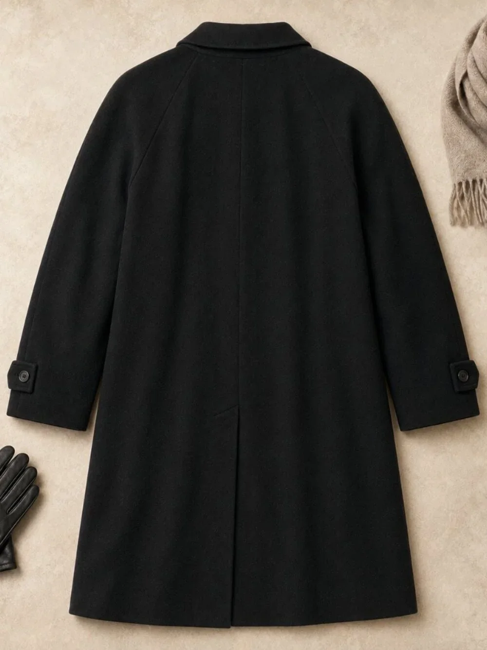 Movimento Made in Italy 100% Cashmere Black Overcoat Size 52 / 42 - Picture 2 of 8